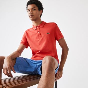 Lacoste Slim Fit Polo in Petit Piqué Pánské - Polo Červené | CZ-U9cnDK